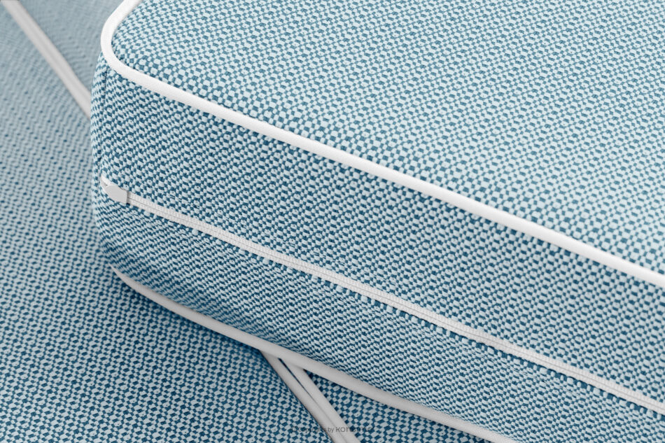 TRIGLO Nowoczesny fotel ogrodowy na metalowych nóżkachbiały/morski/biały biały/morski/biały - zdjęcie 9