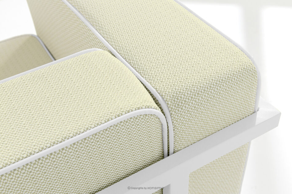 TRIGLO Nowoczesny fotel ogrodowy na metalowych nóżkachbiały/jasny zielony/biały biały/jasny zielony/biały - zdjęcie 5