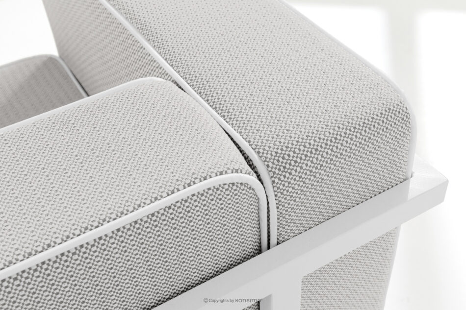 TRIGLO Nowoczesny fotel ogrodowy na metalowych nóżkachbiały/ciemny szary/biały biały/ciemny szary/biały - zdjęcie 5