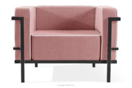 Nowoczesny fotel ogrodowy na metalowych nóżkachciemny szary/czerwony/biały