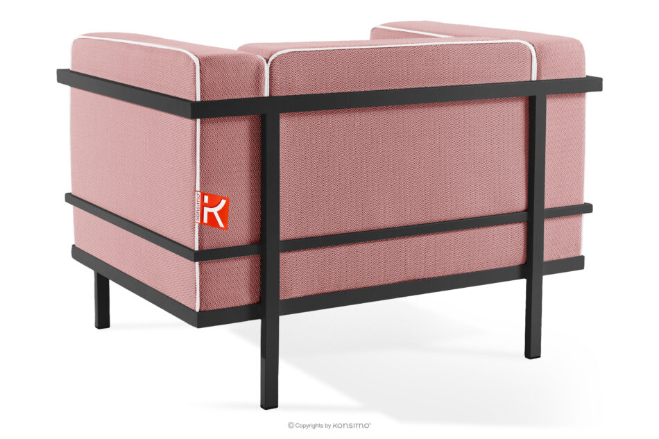 TRIGLO Nowoczesny fotel ogrodowy na metalowych nóżkachciemny szary/czerwony/biały ciemny szary/czerwony/biały - zdjęcie 3