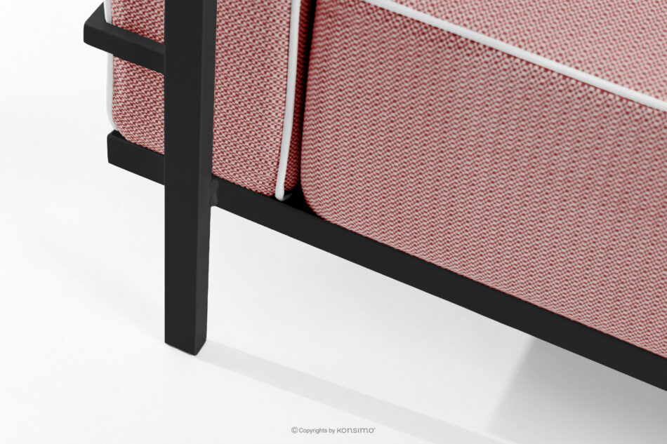 TRIGLO Nowoczesny fotel ogrodowy na metalowych nóżkachciemny szary/czerwony/biały ciemny szary/czerwony/biały - zdjęcie 6