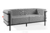 TRIGLO Nowoczesna sofa ogrodowa 2 na metalowych nóżkach ciemny szary/czarny/biały ciemny szary/czarny/biały - zdjęcie 3