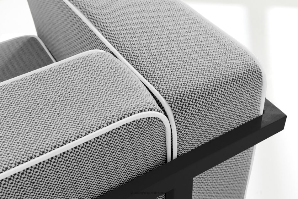 TRIGLO Nowoczesna sofa ogrodowa 2 na metalowych nóżkach ciemny szary/czarny/biały ciemny szary/czarny/biały - zdjęcie 5