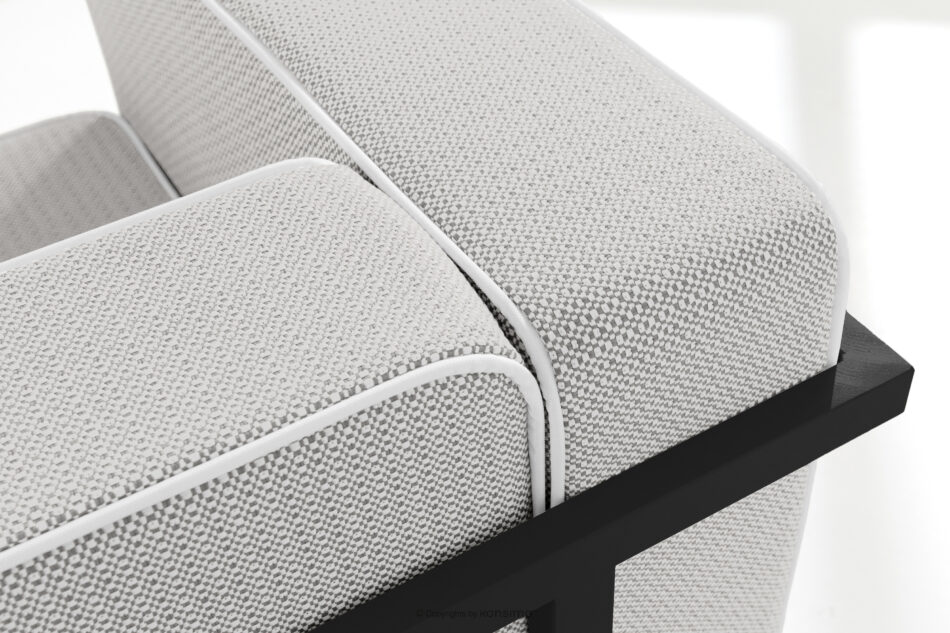 TRIGLO Nowoczesna sofa ogrodowa 2 na metalowych nóżkach ciemny szary/ciemny szary/biały ciemny szary/ciemny szary/biały - zdjęcie 5