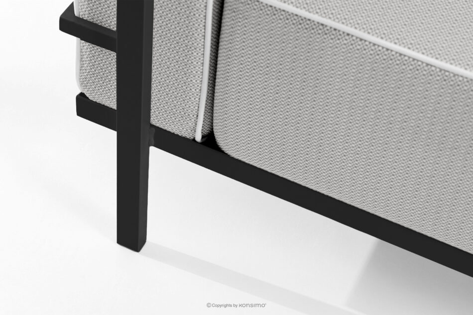 TRIGLO Nowoczesna sofa ogrodowa 2 na metalowych nóżkach ciemny szary/ciemny szary/biały ciemny szary/ciemny szary/biały - zdjęcie 6