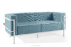 TRIGLO Nowoczesna sofa ogrodowa 2 na metalowych nóżkach biały/morski/biały biały/morski/biały - zdjęcie 3