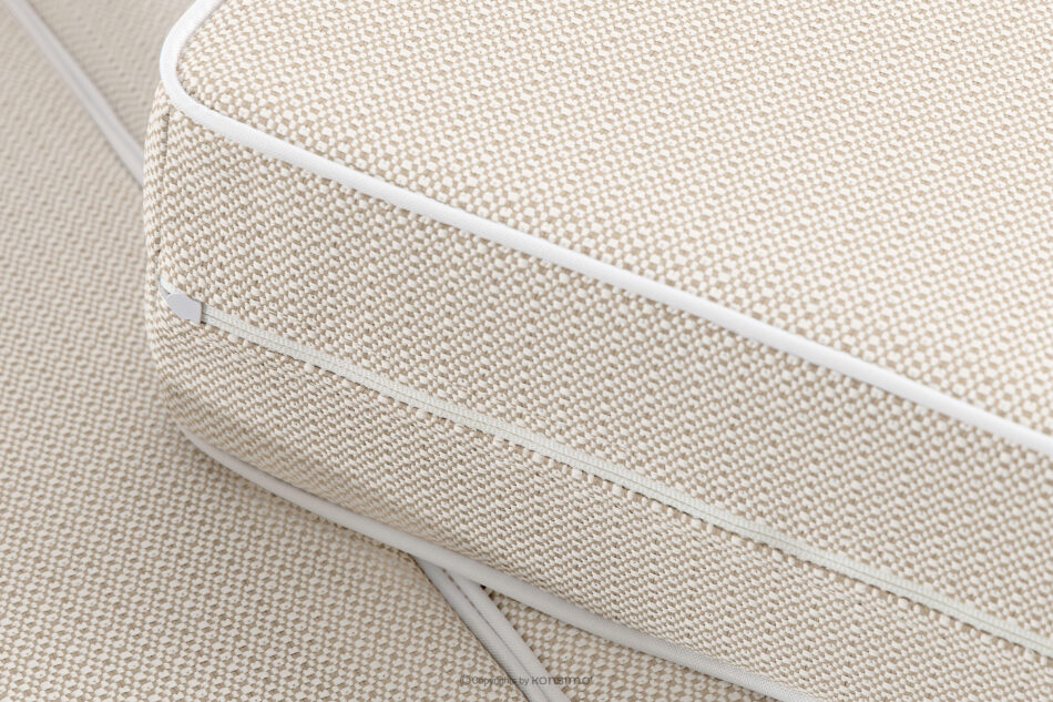 TRIGLO Nowoczesna sofa ogrodowa 2 na metalowych nóżkach biały/ciemny beżowy/biały biały/ciemny beżowy/biały - zdjęcie 9