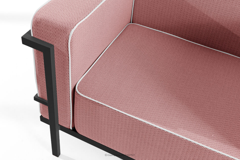 TRIGLO Nowoczesna sofa ogrodowa 2 na metalowych nóżkach ciemny szary/czerwony/biały ciemny szary/czerwony/biały - zdjęcie 4