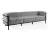 TRIGLO Nowoczesna sofa ogrodowa 3 na metalowych nóżkach ciemny szary/czarny/biały ciemny szary/czarny/biały - zdjęcie 3