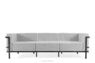 Nowoczesna sofa ogrodowa 3 na metalowych nóżkach ciemny szary/ciemny szary/biały