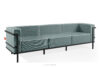 TRIGLO Nowoczesna sofa ogrodowa 3 na metalowych nóżkach ciemny szary/ciemny zielony/biały ciemny szary/ciemny zielony/biały - zdjęcie 3