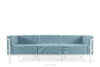 TRIGLO Nowoczesna sofa ogrodowa 3 na metalowych nóżkach biały/morski/biały biały/morski/biały - zdjęcie 1