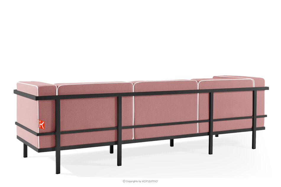 TRIGLO Nowoczesna sofa ogrodowa 3 na metalowych nóżkach ciemny szary/czerwony/biały ciemny szary/czerwony/biały - zdjęcie 3