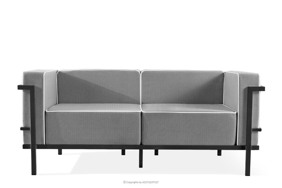 TRIGLO Zestaw mebli ogrodowych 2x fotel, sofa dwuosobowa, stolik ciemny szary/czarny/biały ciemny szary/czarny/biały - zdjęcie 2