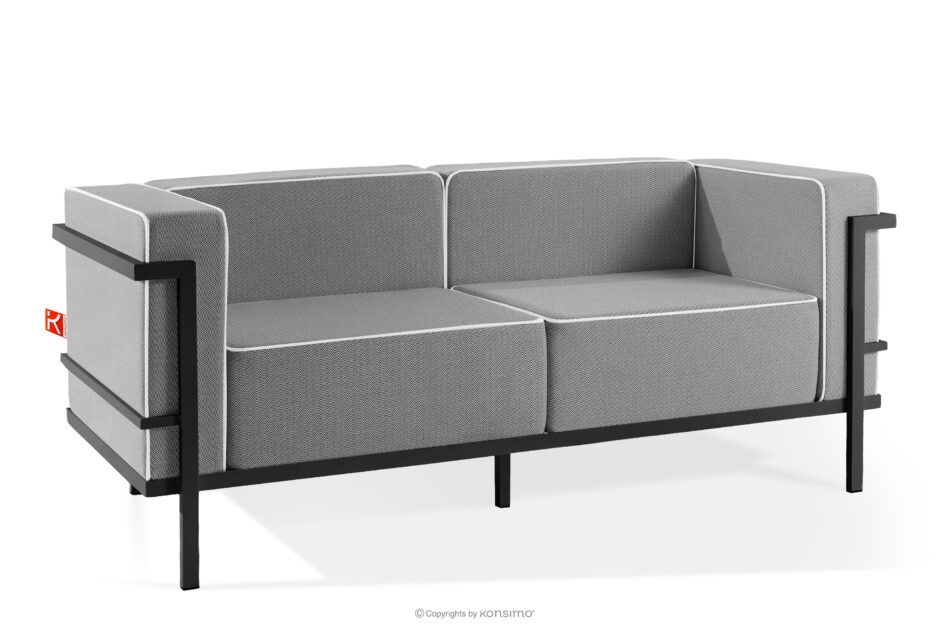 TRIGLO Zestaw mebli ogrodowych 2x fotel, sofa dwuosobowa, stolik ciemny szary/czarny/biały ciemny szary/czarny/biały - zdjęcie 3