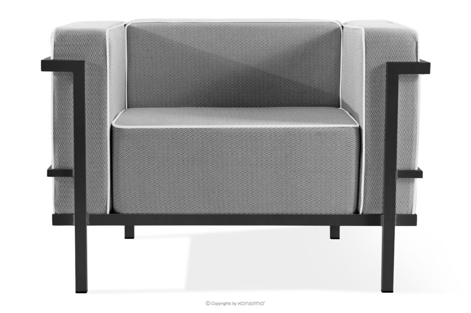 TRIGLO Zestaw mebli ogrodowych 2x fotel, sofa dwuosobowa, stolik ciemny szary/czarny/biały ciemny szary/czarny/biały - zdjęcie 5