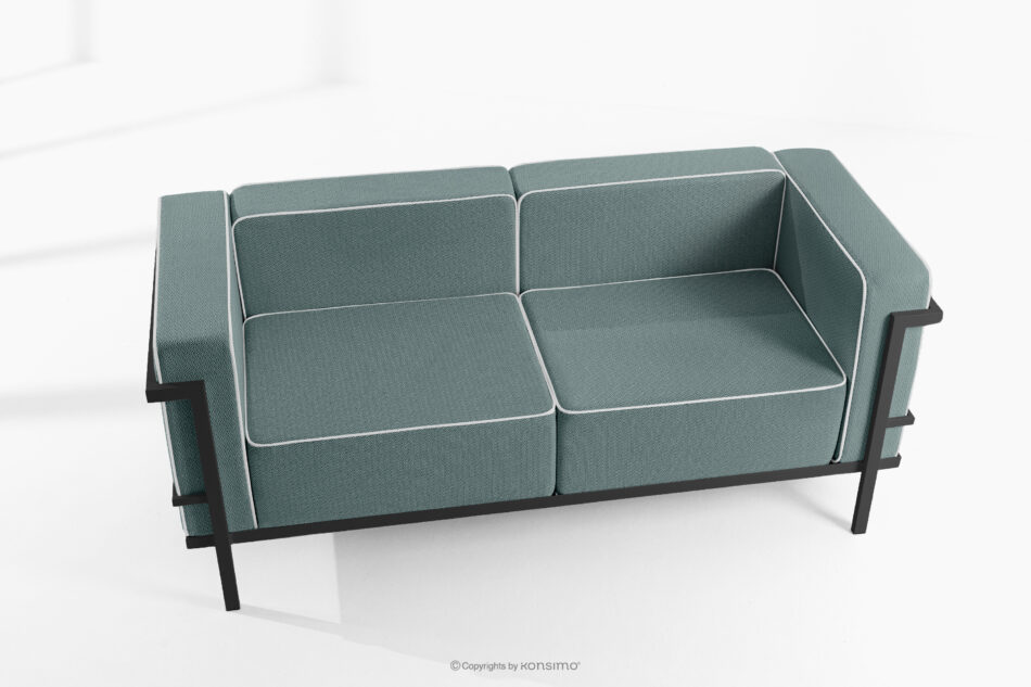 TRIGLO Zestaw mebli ogrodowych 2x fotel, sofa dwuosobowa, stolik ciemny szary/ciemny zielony/biały ciemny szary/ciemny zielony/biały - zdjęcie 1