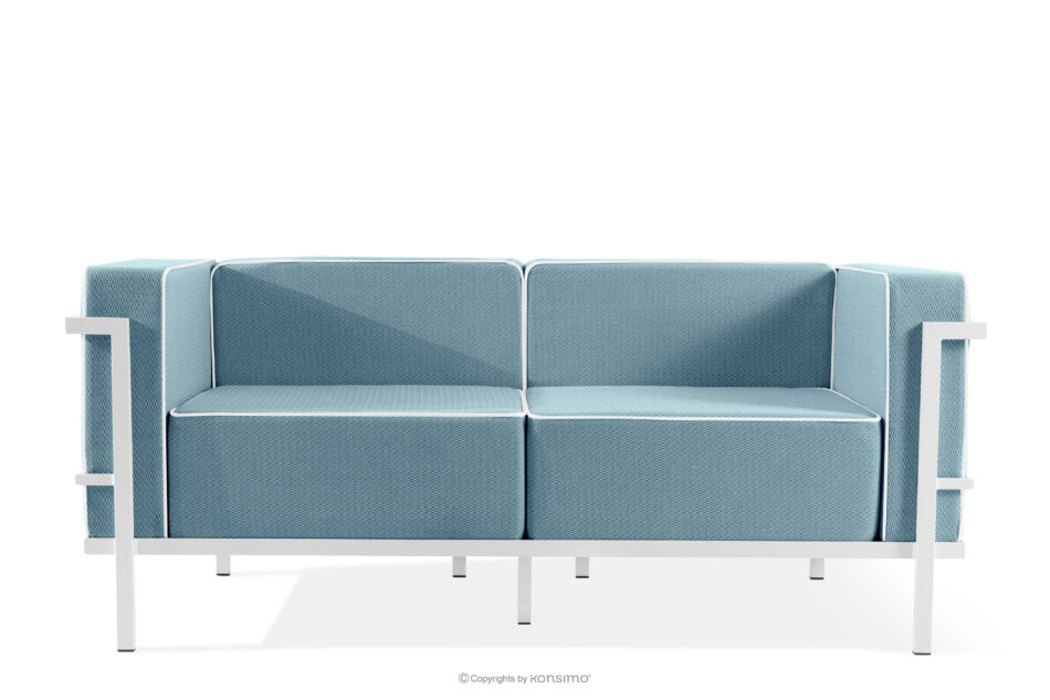 TRIGLO Zestaw mebli ogrodowych 2x fotel, sofa dwuosobowa, stolik biały/morski/biały biały/morski/biały - zdjęcie 2