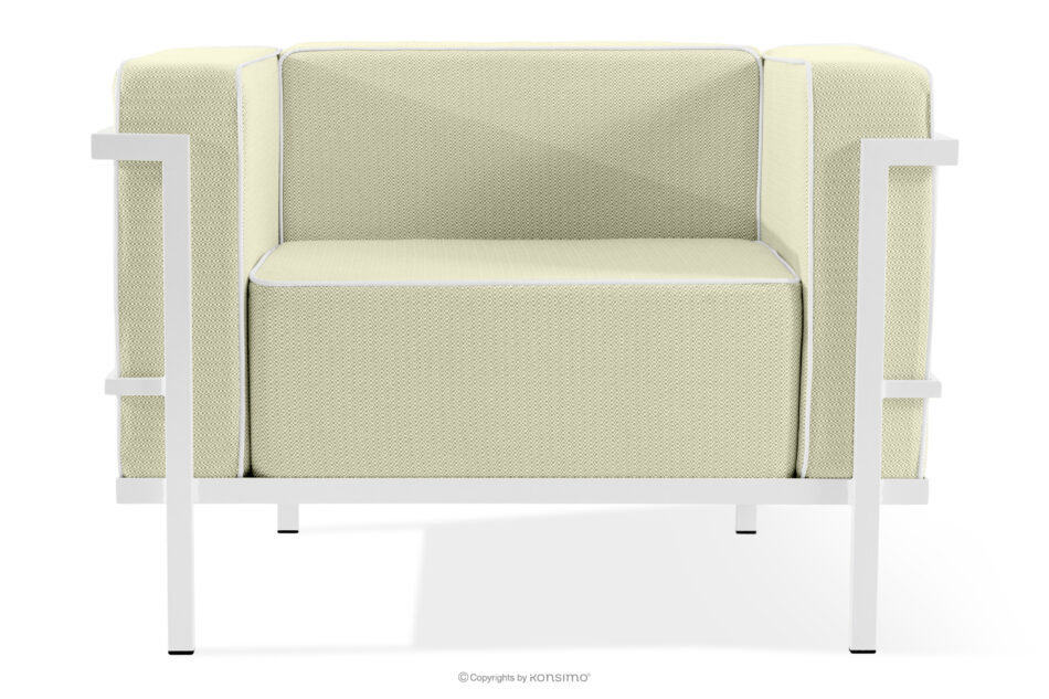 TRIGLO Zestaw mebli ogrodowych 2x fotel, sofa dwuosobowa, stolik biały/jasny zielony/biały biały/jasny zielony/biały - zdjęcie 5
