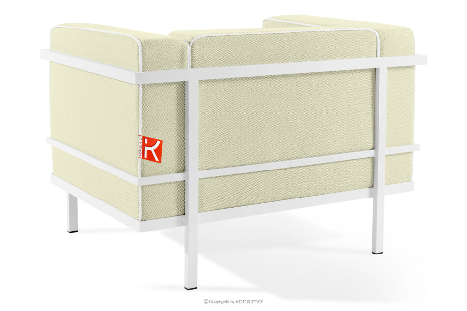 TRIGLO Zestaw mebli ogrodowych 2x fotel, sofa dwuosobowa, stolik biały/jasny zielony/biały biały/jasny zielony/biały - zdjęcie 7