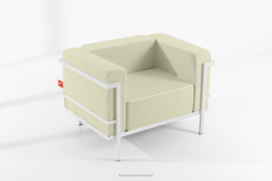 TRIGLO Zestaw mebli ogrodowych 2x fotel, sofa dwuosobowa, stolik biały/jasny zielony/biały biały/jasny zielony/biały - zdjęcie 17