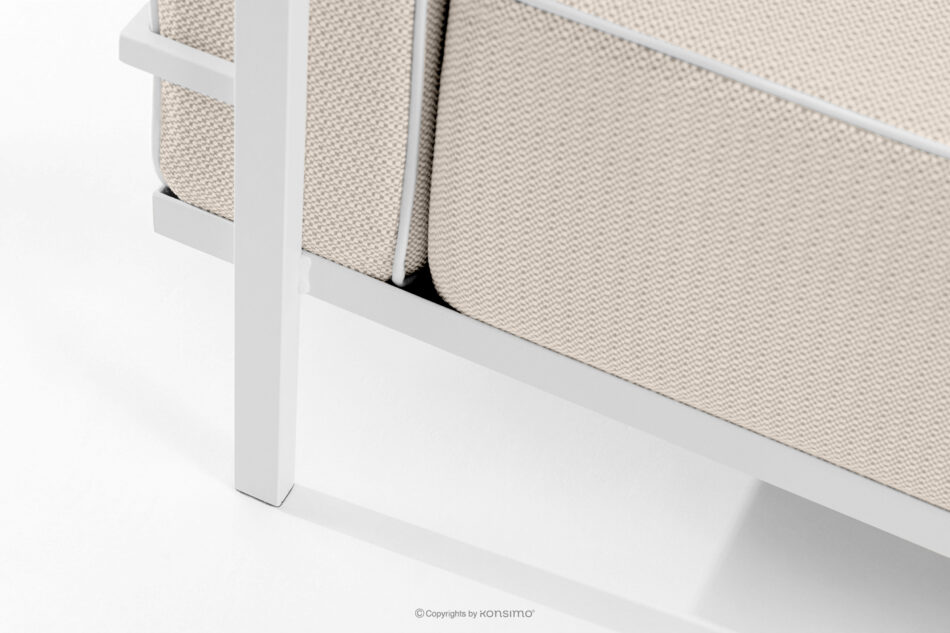 TRIGLO Zestaw mebli ogrodowych 2x fotel, sofa dwuosobowa, stolik biały/ciemny beżowy/biały biały/ciemny beżowy/biały - zdjęcie 10