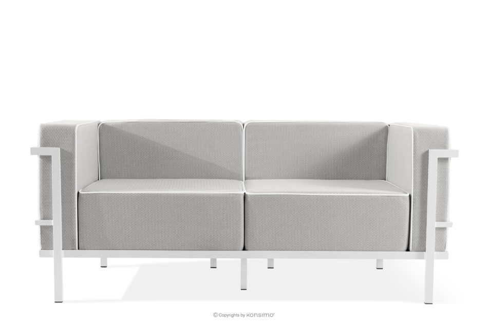 TRIGLO Zestaw mebli ogrodowych 2x fotel, sofa dwuosobowa, stolik biały/ciemny szary/biały biały/ciemny szary/biały - zdjęcie 2