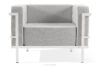 TRIGLO Zestaw mebli ogrodowych 2x fotel, sofa dwuosobowa, stolik biały/ciemny szary/biały biały/ciemny szary/biały - zdjęcie 6