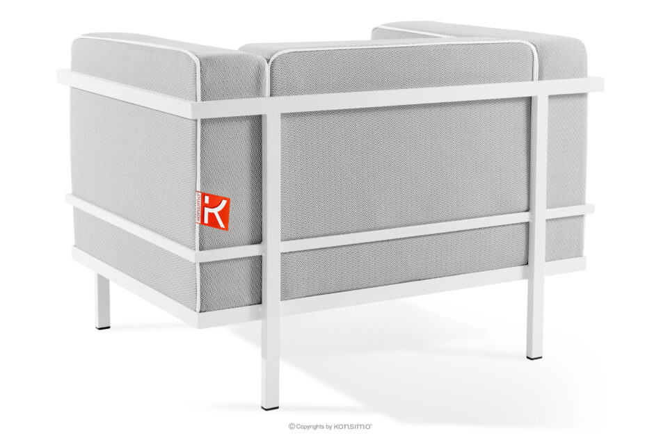 TRIGLO Zestaw mebli ogrodowych 2x fotel, sofa dwuosobowa, stolik biały/ciemny szary/biały biały/ciemny szary/biały - zdjęcie 7