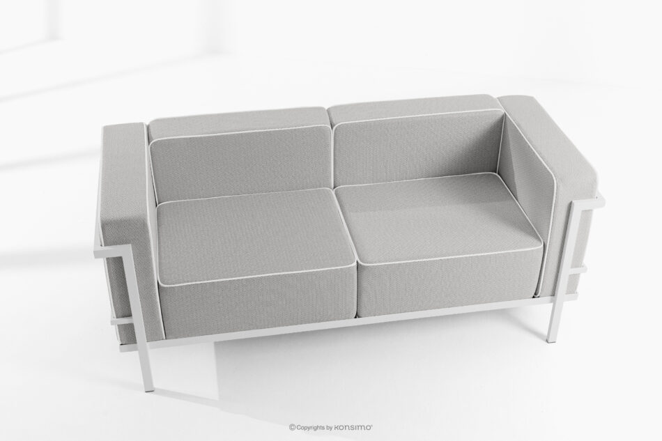 TRIGLO Zestaw mebli ogrodowych 2x fotel, sofa dwuosobowa, stolik biały/ciemny szary/biały biały/ciemny szary/biały - zdjęcie 1