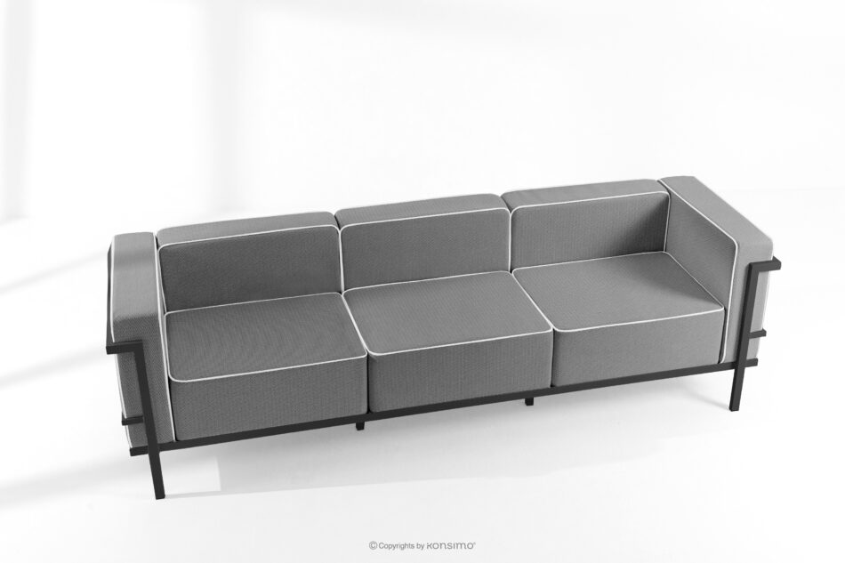 TRIGLO Zestaw mebli ogrodowych 2x fotel, sofa trzyosobowa, stolik ciemny szary/czarny/biały ciemny szary/czarny/biały - zdjęcie 1