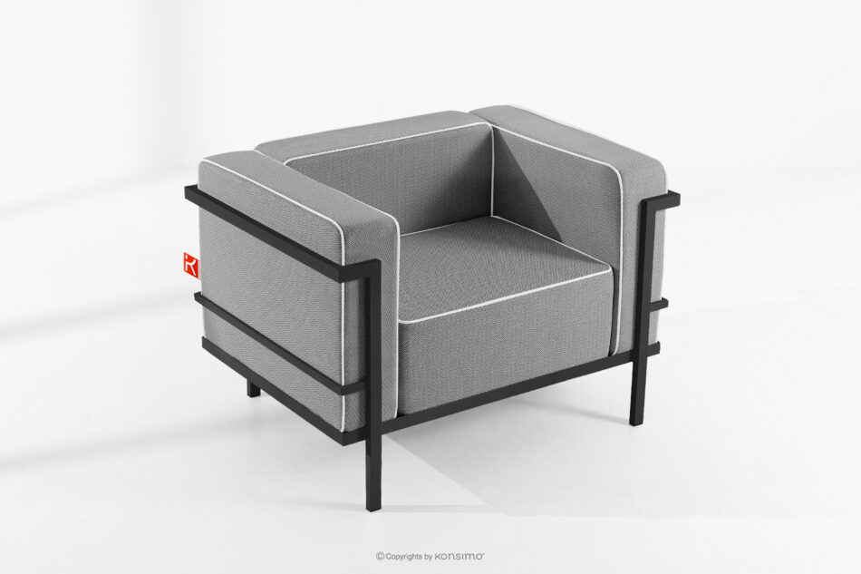 TRIGLO Zestaw mebli ogrodowych 2x fotel, sofa trzyosobowa, stolik ciemny szary/czarny/biały ciemny szary/czarny/biały - zdjęcie 17