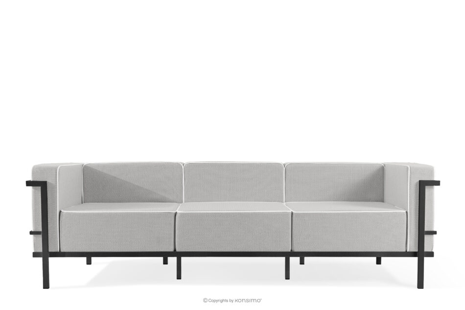 TRIGLO Zestaw mebli ogrodowych 2x fotel, sofa trzyosobowa, stolik ciemny szary/ciemny szary/biały ciemny szary/ciemny szary/biały - zdjęcie 2