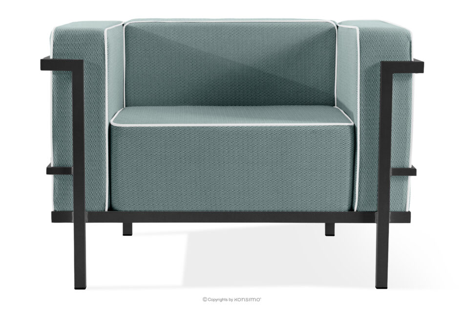 TRIGLO Zestaw mebli ogrodowych 2x fotel, sofa trzyosobowa, stolik ciemny szary/ciemny zielony/biały ciemny szary/ciemny zielony/biały - zdjęcie 5