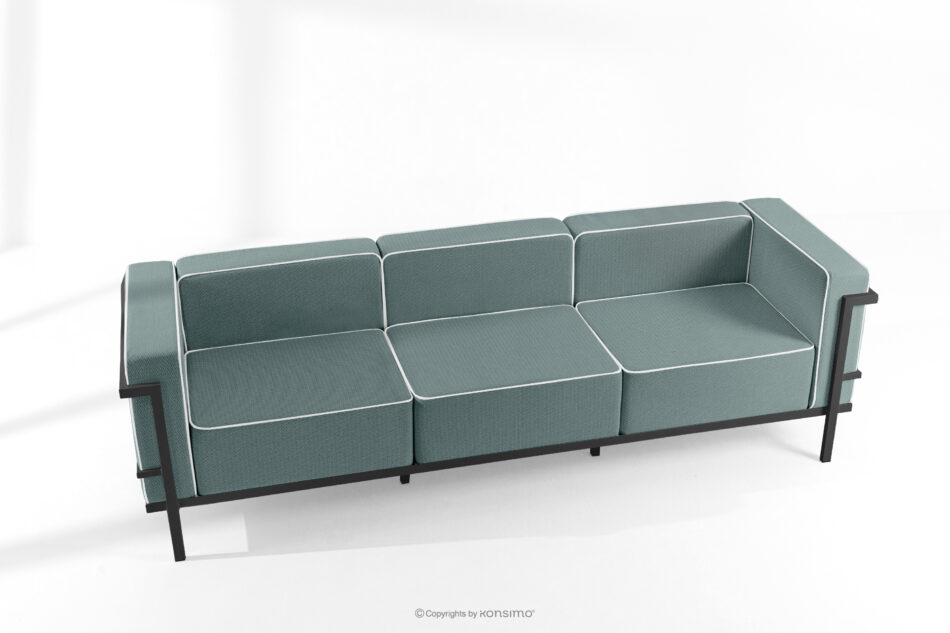 TRIGLO Zestaw mebli ogrodowych 2x fotel, sofa trzyosobowa, stolik ciemny szary/ciemny zielony/biały ciemny szary/ciemny zielony/biały - zdjęcie 1