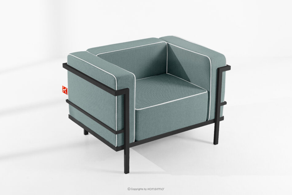 TRIGLO Zestaw mebli ogrodowych 2x fotel, sofa trzyosobowa, stolik ciemny szary/ciemny zielony/biały ciemny szary/ciemny zielony/biały - zdjęcie 17