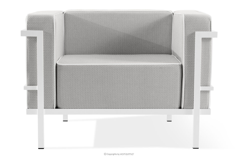 TRIGLO Zestaw mebli ogrodowych 2x fotel, sofa trzyosobowa, stolik biały/ciemny szary/biały biały/ciemny szary/biały - zdjęcie 5