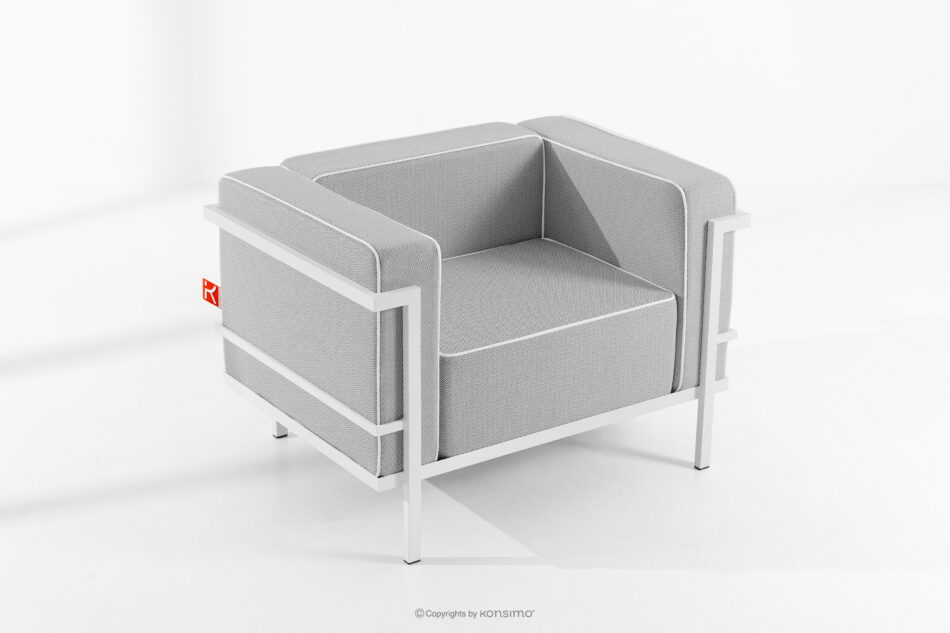 TRIGLO Zestaw mebli ogrodowych 2x fotel, sofa trzyosobowa, stolik biały/ciemny szary/biały biały/ciemny szary/biały - zdjęcie 17