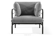 Loftowy fotel ogrodowy na metalowych nogach antracytowy/czarny/biały