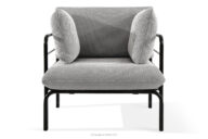 Loftowy fotel ogrodowy na metalowych nogach antracytowy/ciemny szary/biały