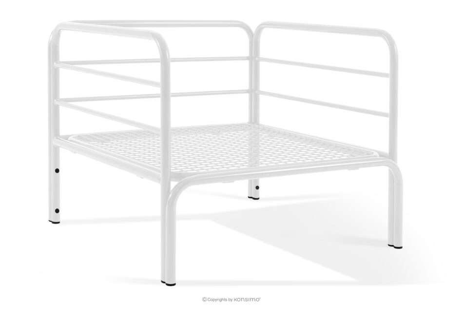 RAMBE Loftowy fotel ogrodowy na metalowych nogach biały/morski/biały biały/morski/biały - zdjęcie 4