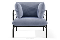 Loftowy fotel ogrodowy na metalowych nogach antracytowy/granatowy/biały