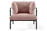 Loftowy fotel ogrodowy na metalowych nogach antracytowy/czerwony/biały