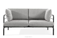 Loftowa sofa ogrodowa 2 na metalowych nogach antracytowy/ciemny szary/biały