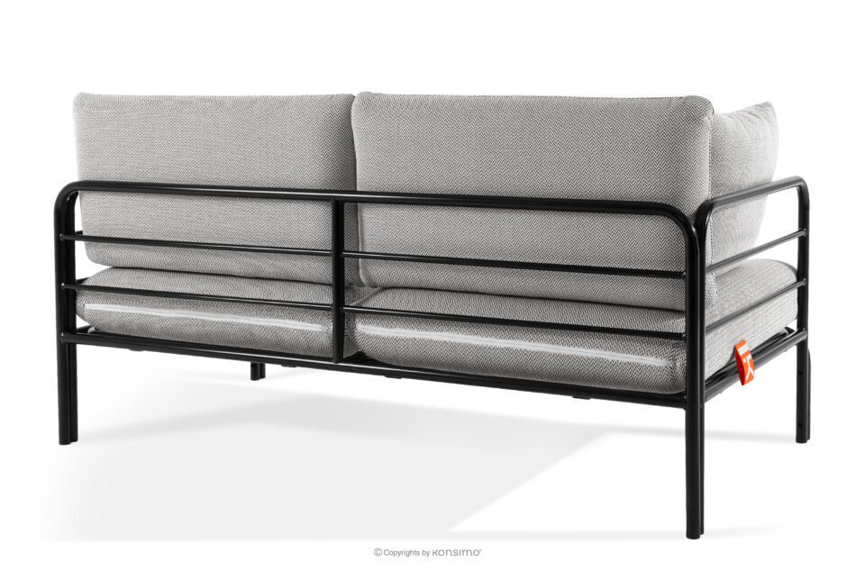 RAMBE Loftowa sofa ogrodowa 2 na metalowych nogach antracytowy/ciemny szary/biały antracytowy/ciemny szary/biały - zdjęcie 3