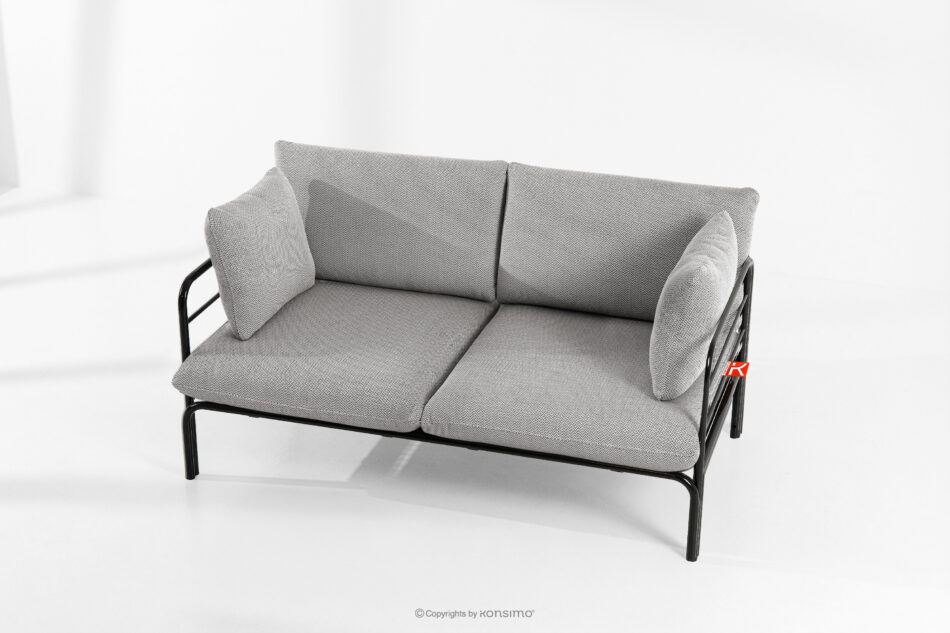 RAMBE Loftowa sofa ogrodowa 2 na metalowych nogach antracytowy/ciemny szary/biały antracytowy/ciemny szary/biały - zdjęcie 1