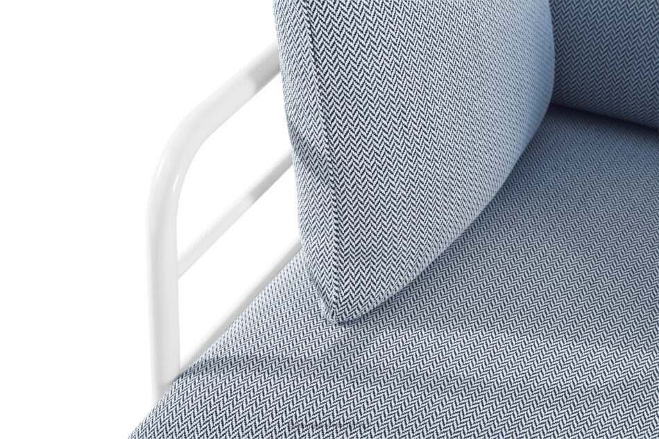 RAMBE Loftowa sofa ogrodowa 2 na metalowych nogach biały/morski/biały biały/morski/biały - zdjęcie 6