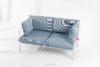 RAMBE Loftowa sofa ogrodowa 2 na metalowych nogach biały/morski/biały biały/morski/biały - zdjęcie 2