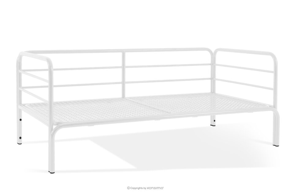 RAMBE Loftowa sofa ogrodowa 2 na metalowych nogach biały/jasny zielony/biały biały/jasny zielony/biały - zdjęcie 4